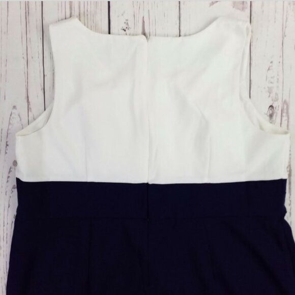Studio One New York Blue White Colorblock Sleeveless Sheath Dress Women 20W NWOT - Picture 12 of 16